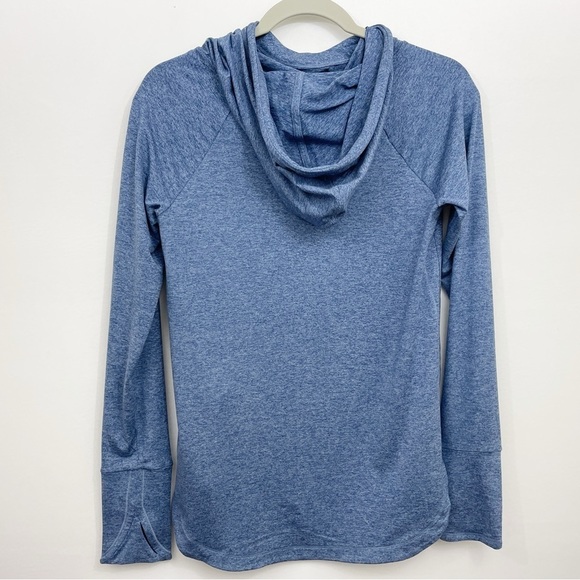 Athleta XS Uptempo Hoodie Sweatshirt Style 382882 Blue Thumbholes - Picture 4 of 9